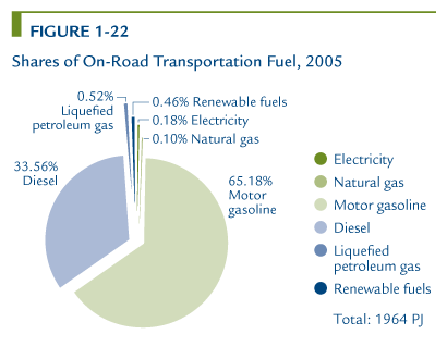 Shares of On-Road Transportation Fuel, 2005.