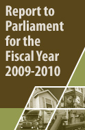 Report to Parliament Under the Energy Efficiency Act For the Fiscal Year 2009-2010.
